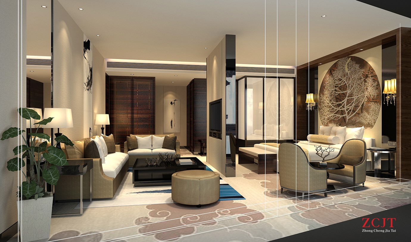 酒店套房装修设计、室内空间设计效果图