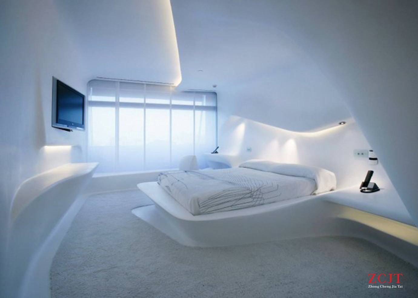 纯白色卧室空间设计